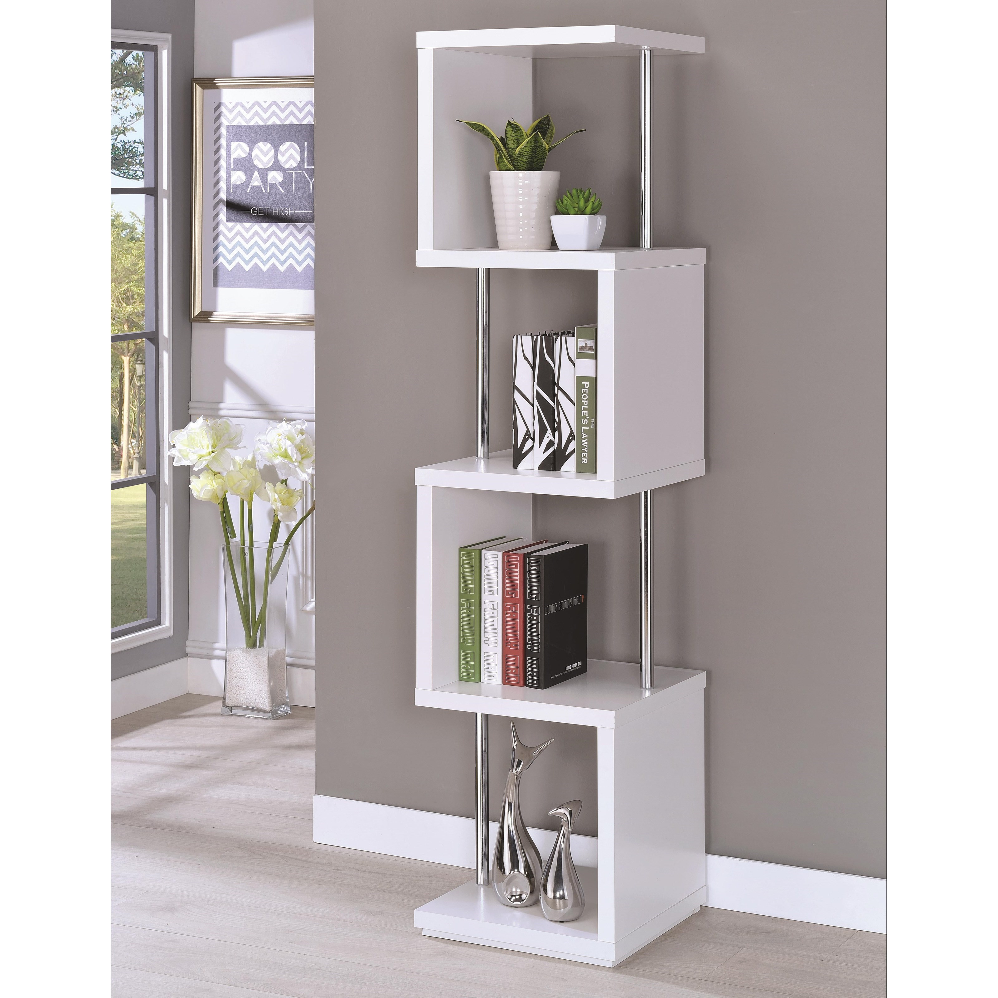 Coaster furniture 800279 corner bookshelf in dark store cappuccino finish